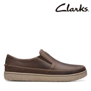 【Clarks】男鞋 Hodson Step 簡約質感縫線設計彈性大底便鞋 懶人鞋 輕便鞋 休閒鞋(CLM72158C)