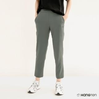 【Hang Ten】女裝-恆溫多功能-REGULAR FIT四面彈吸濕排汗防曬九分長褲(灰綠)