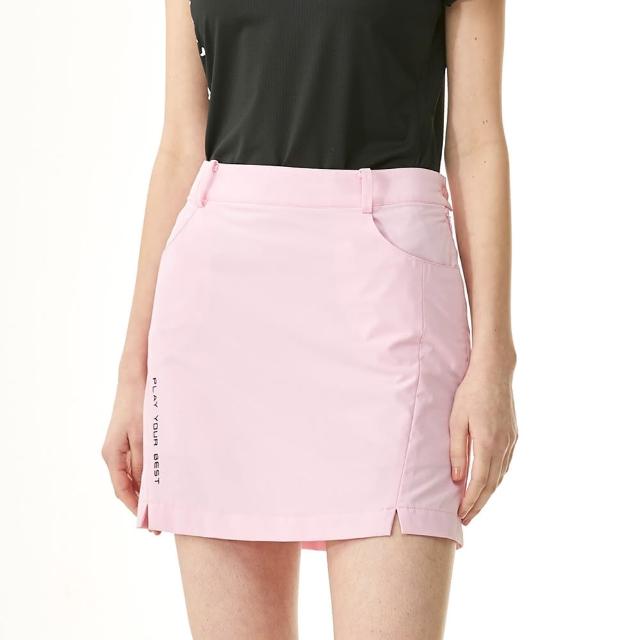 【PING】女款修身吸濕排汗高彈性短裙-粉紅(GOLF/高爾夫球裙/RD23111-15)