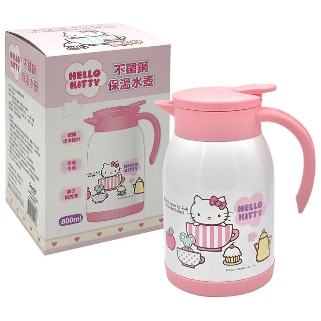 【SANRIO 三麗鷗】Hello Kitty不鏽鋼保溫水壺800ml(台灣正版授權)