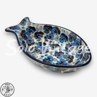 【SOLO 波蘭陶】CA 波蘭陶 16CM 魚型碗 彩藍三色堇系列 CERAMIKA ARTYSTYCZNA