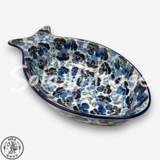 【SOLO 波蘭陶】CA 波蘭陶 19.5CM 魚型碗 彩藍三色堇系列 CERAMIKA ARTYSTYCZNA
