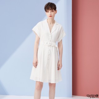 【Chudan 初丹】純白系雕花開襟洋裝