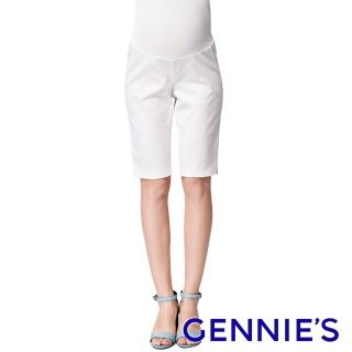 【Gennies 奇妮】輕盈質感開叉休閒五分褲(白T4943)