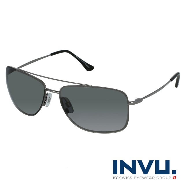 【INVU】瑞士完美視覺小臉偏光太陽眼鏡(槍色 P1010B)