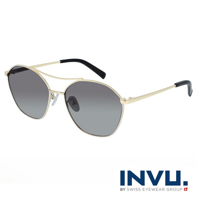 【INVU】瑞士都會風格偏光太陽眼鏡(金 Z1002A)