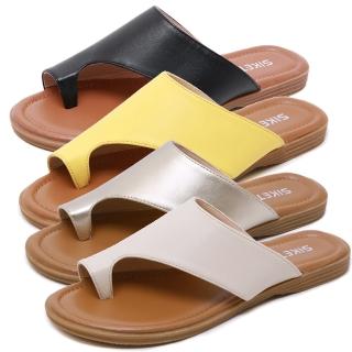 【Taroko】搶眼元素設計夏季平底休閒夾腳涼拖鞋(4色可選)