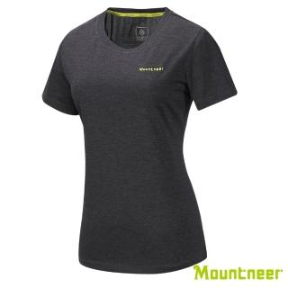 【Mountneer山林】女 排汗抗UV圓領上衣-黑色 31P36-01(UPF50+/透氣/排汗)