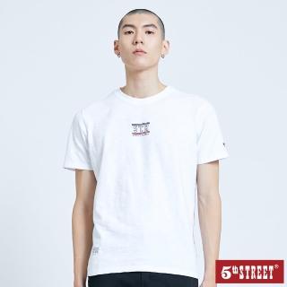 【5th STREET】男簡單文字美式短袖T恤-米白