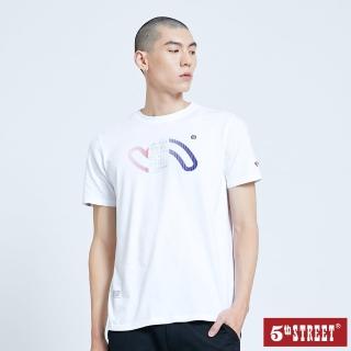 【5th STREET】男LOGO文字印花短袖T恤-白色