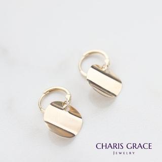 【CHARIS & GRACE 佳立思珠寶】14K金 耳環 波浪錢幣耳扣耳環