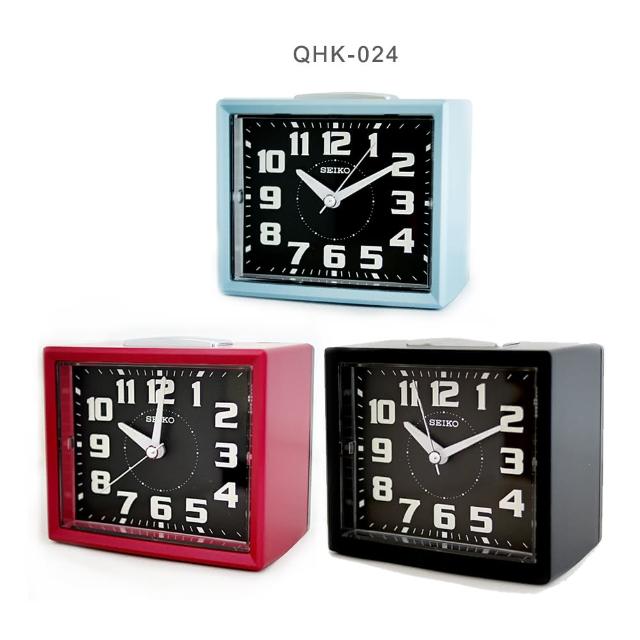 【SEIKO 精工】QHK024 長方型夜光靜音貪睡鬧鐘/時尚設計擺飾鬧鐘