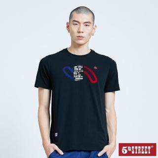 【5th STREET】男LOGO文字印花短袖T恤-黑色