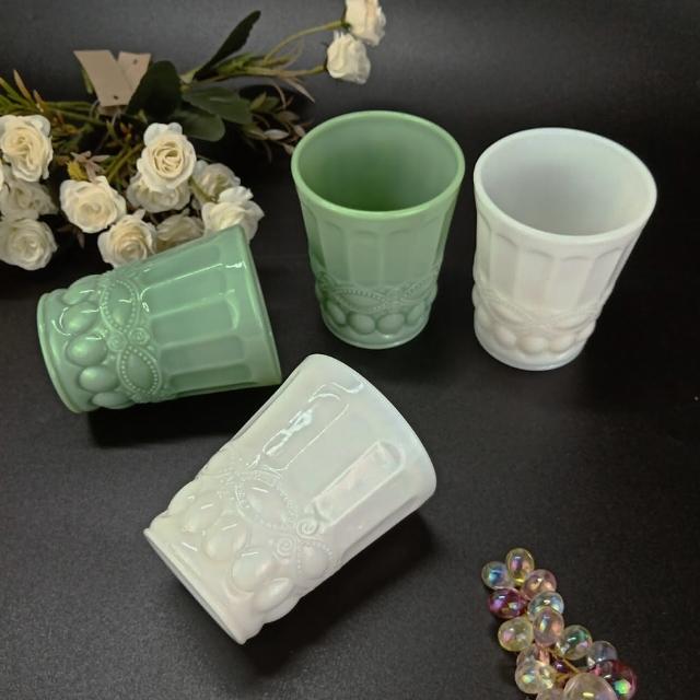 【BonBon naturel】日本進口綠玻璃花球水杯-2入(玻璃餐具 餐具 水杯 法式)