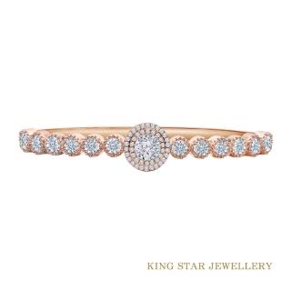 【King Star】30分 1.5克拉 Dcolor 18K玫瑰金 鑽石手環手環 奢華滿鑽(3 Excellent極優 八心八箭)