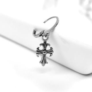 【玖飾時尚】男生耳環 鋼製花十字架耳針(耳針耳環)