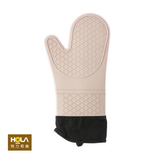【HOLA】加長型矽膠隔熱手套-卡其灰36.5x18.5cm