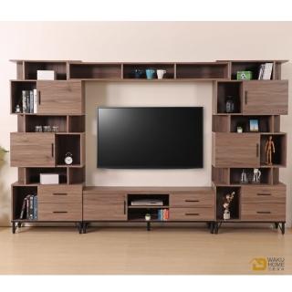 【WAKUHOME 瓦酷家具】BROOK淺胡桃木10.2尺電視收納櫃組B001-425-B