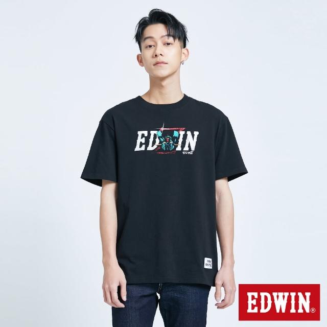【EDWIN】男裝 鐵金剛聯名款 LOGO短袖T恤(黑色)
