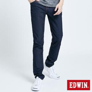 【EDWIN】男裝 JERSEYS x EDGE 皮條滾邊窄直迦績褲(原藍色)