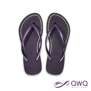 【QWQ】水鑽夾腳拖鞋 休閒拖鞋 鞋帶保固-璀璨面鑽系列-星空紫 MIT(AEBB00303)