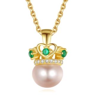 【RJNewYork】宮廷皇冠珍珠鋯石項鍊(3色可選)