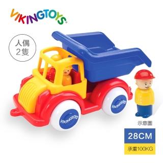 【瑞典 Viking toys】Jumbo翻斗運砂車-28cm-含2隻人偶 81250(幼兒交通玩具)