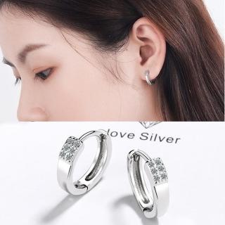 【Emi 艾迷】韓系925銀針璀璨永恆環繞碎鑽鑲綴 耳環 耳扣
