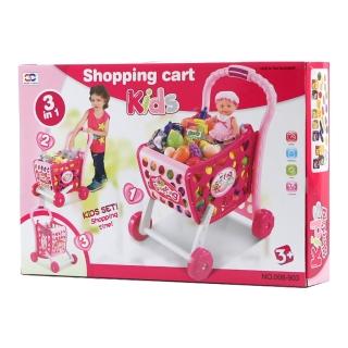 【寶盟】三合一兒童助步購物車(內含商品玩具)