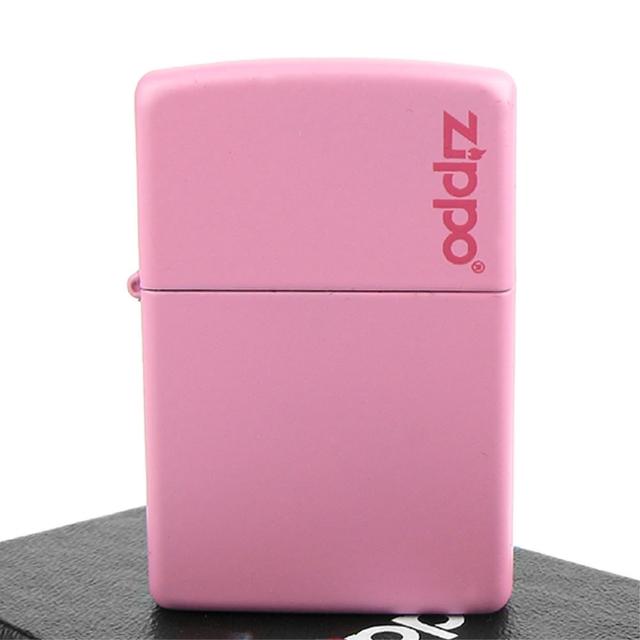 【Zippo】美系-LOGO字樣打火機-Pink Matte粉紅烤漆