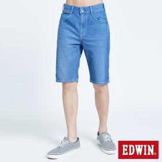 【EDWIN】男裝 JERSEYS 透氣寬鬆EJ3迦績短褲(拔淺藍)