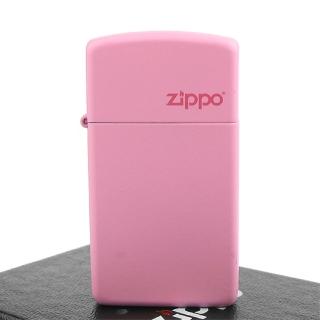 【Zippo】美系-LOGO字樣打火機-Pink Matte粉紅烤漆(窄版)