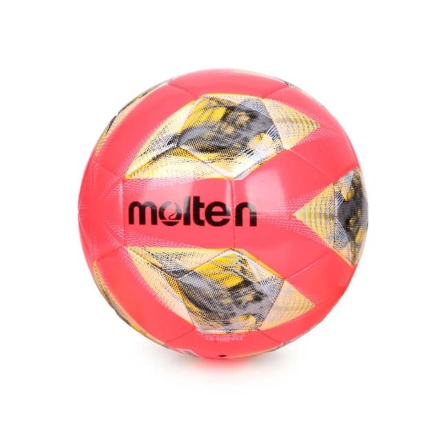【MOLTEN】#5合成皮足球-訓練 5號球 螢光粉黃銀(F5A2000-RY)