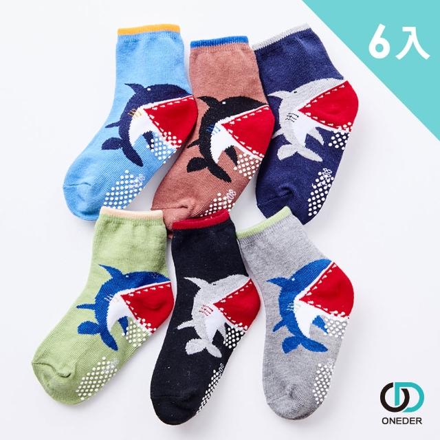 【ONEDER 旺達】韓式卡通系列童止滑短襪-08 超值6入組(熱銷款、品質保證)