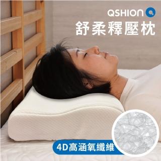 【QSHION】舒柔釋壓水洗枕 兩尺寸可選(透氣可水洗 100%台灣製造)