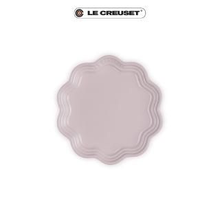 【Le Creuset】瓷器蕾絲花邊盤 18cm(雪紡粉)