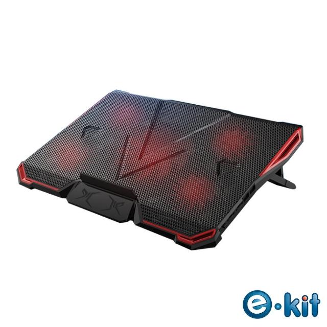 【e-Kit 逸奇】緋紅五風扇筆電散熱墊_支援17吋以下(CKT-Y4)
