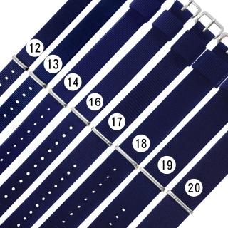 【Watchband】12.13.14.16.17.18.19.20 mm / DW 各品牌通用 不鏽鋼扣頭 尼龍錶帶(藍色)