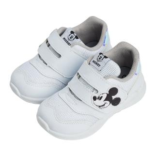 【Disney 迪士尼】迪士尼童鞋 米奇 魔鬼氈休閒運動鞋-白(MIT台灣在地工廠製造)
