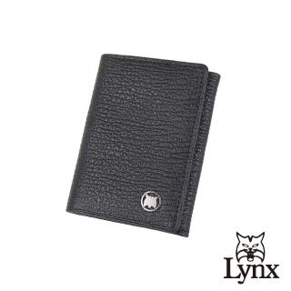 【Lynx】美國山貓大象紋進口牛皮2卡名片夾/皮夾/短夾(黑色)