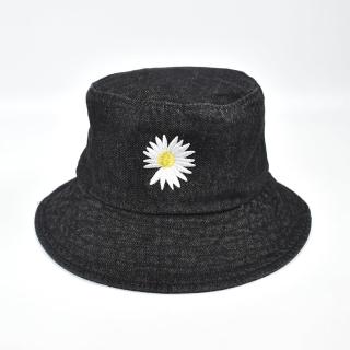 【玖飾時尚】漁夫帽 潮流丹寧雛菊黑色(帽子)
