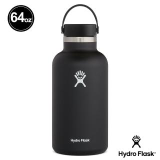 【Hydro Flask】64oz/1900ml 寬口提環保溫杯(時尚黑)(保溫瓶)