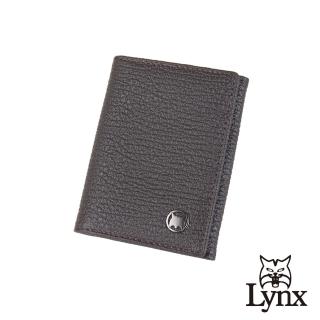 【Lynx】美國山貓大象紋進口牛皮2卡名片夾/皮夾/短夾(咖啡色)