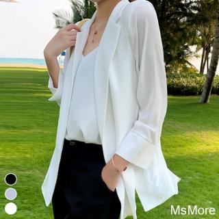 【MsMore】肌膚感氣質夏款輕薄高垂度知性西裝外套#106787(3色)