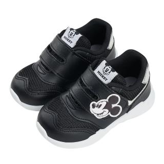 【Disney 迪士尼】迪士尼童鞋 米奇 魔鬼氈休閒運動鞋-黑(MIT台灣在地工廠製造)
