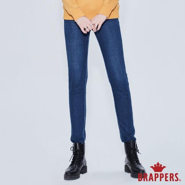 【BRAPPERS】女款 新美腳 ROYAL系列-中腰彈性牛角刺繡窄管褲(深藍)