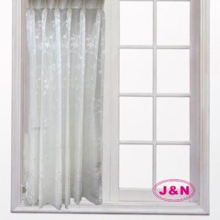 【J&N】花簇德國進口窗紗傳統簾-白色(150*165cm)