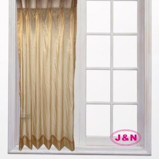 【J&N】素色金線窗紗傳統簾-金黃色(150*165cm)