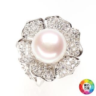【寶石方塊】天然珍珠戒指-925銀飾-花開富貴(天然珍珠)