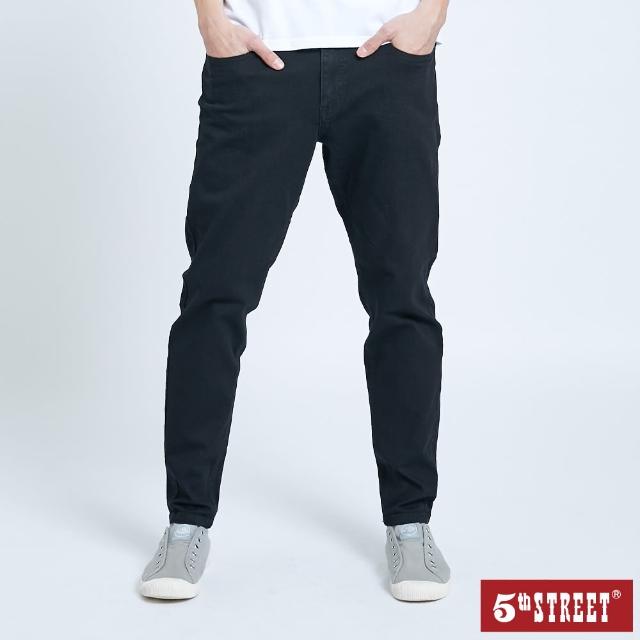 【5th STREET】男素面修身窄直筒褲-黑色